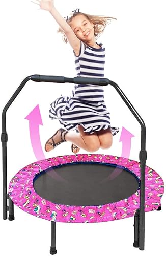 Trampolín para niños con barandilla elástica plegable ajustable y cubierta acolchada de seguridad mini trampolín para uso en interiores y exteriores