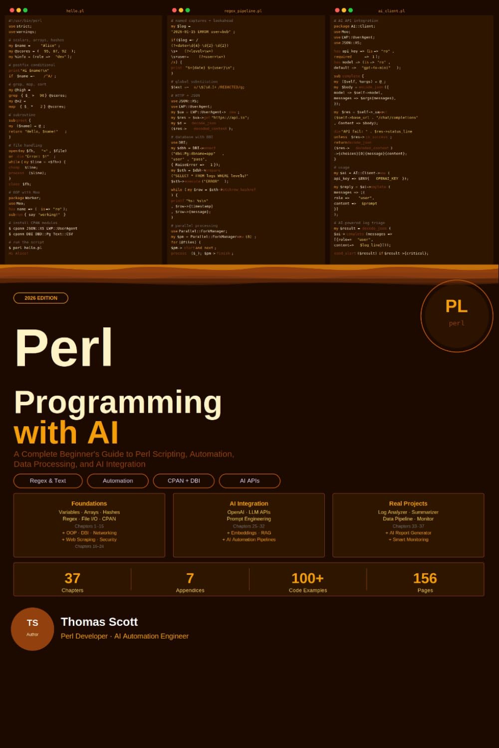 Perl Programming with AI: A Complete Beginner's Guide to Perl Scripting, Automation, Data Processing, and AI Integration