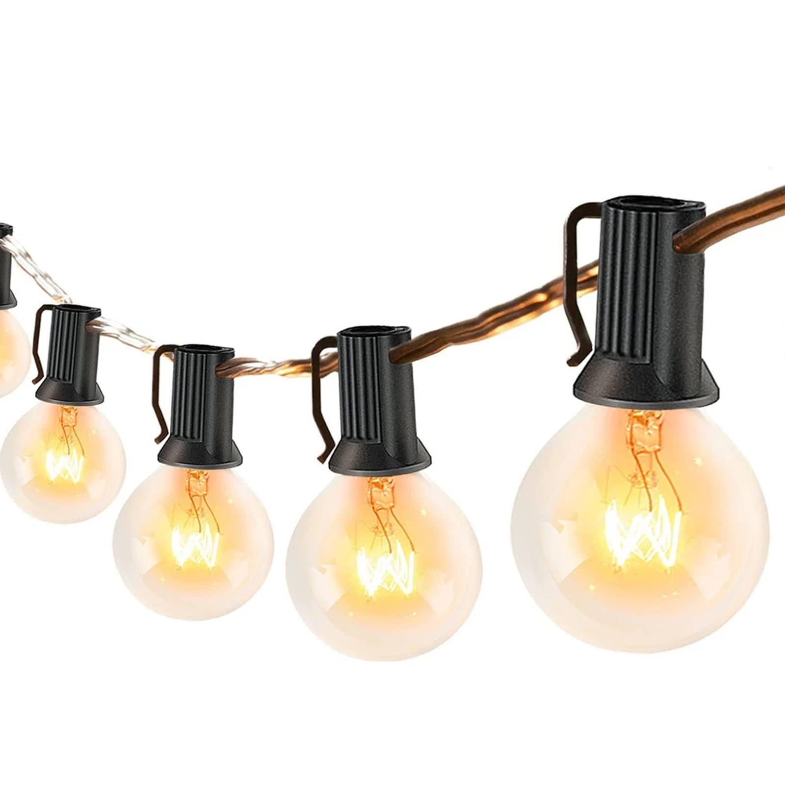 XQSSB25/50ft Outdoor String Lights 220V 25/50 Sockets E12 G40 Globe Bulb 1W Waterproof Garland Fairy Lights Christmas Decoration,50pcs