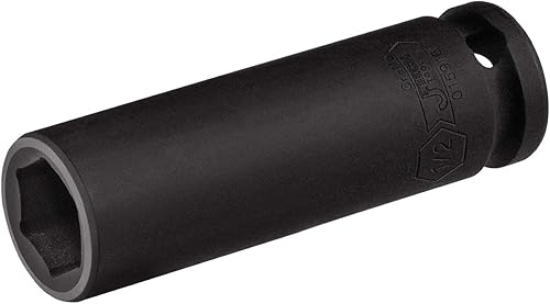 Miniatura 6 de Jetech Enchufe de impacto profundo de 38 pulgadas, fabricado con acero de aleación de molibdeno cromado tratado térmicamente, diseño de 6 puntos, SAE