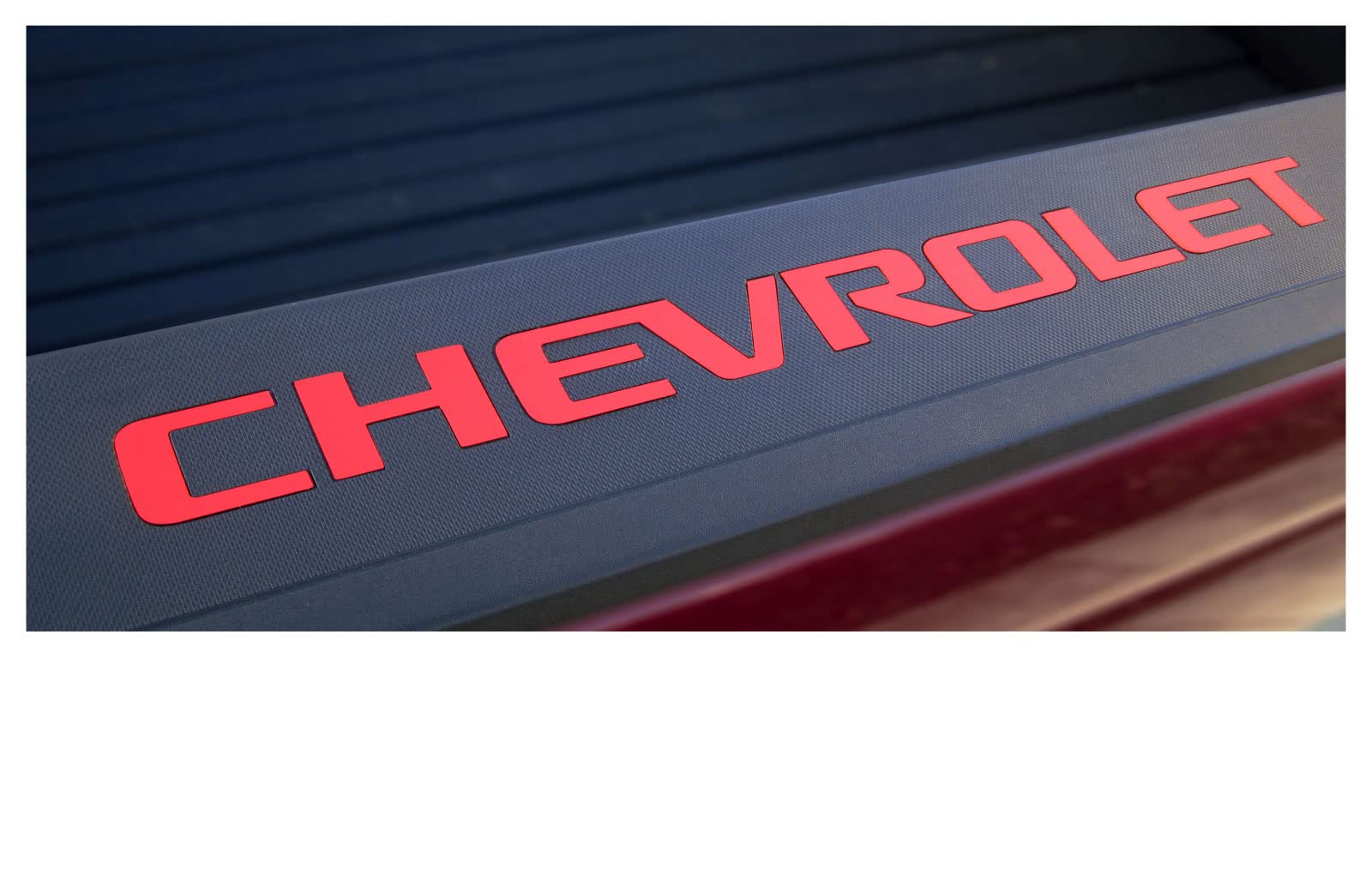 Chevy Silverado Red Bed Rail Cap Rigid Plastic Lettering Kit 2014-2018 GM Licensed