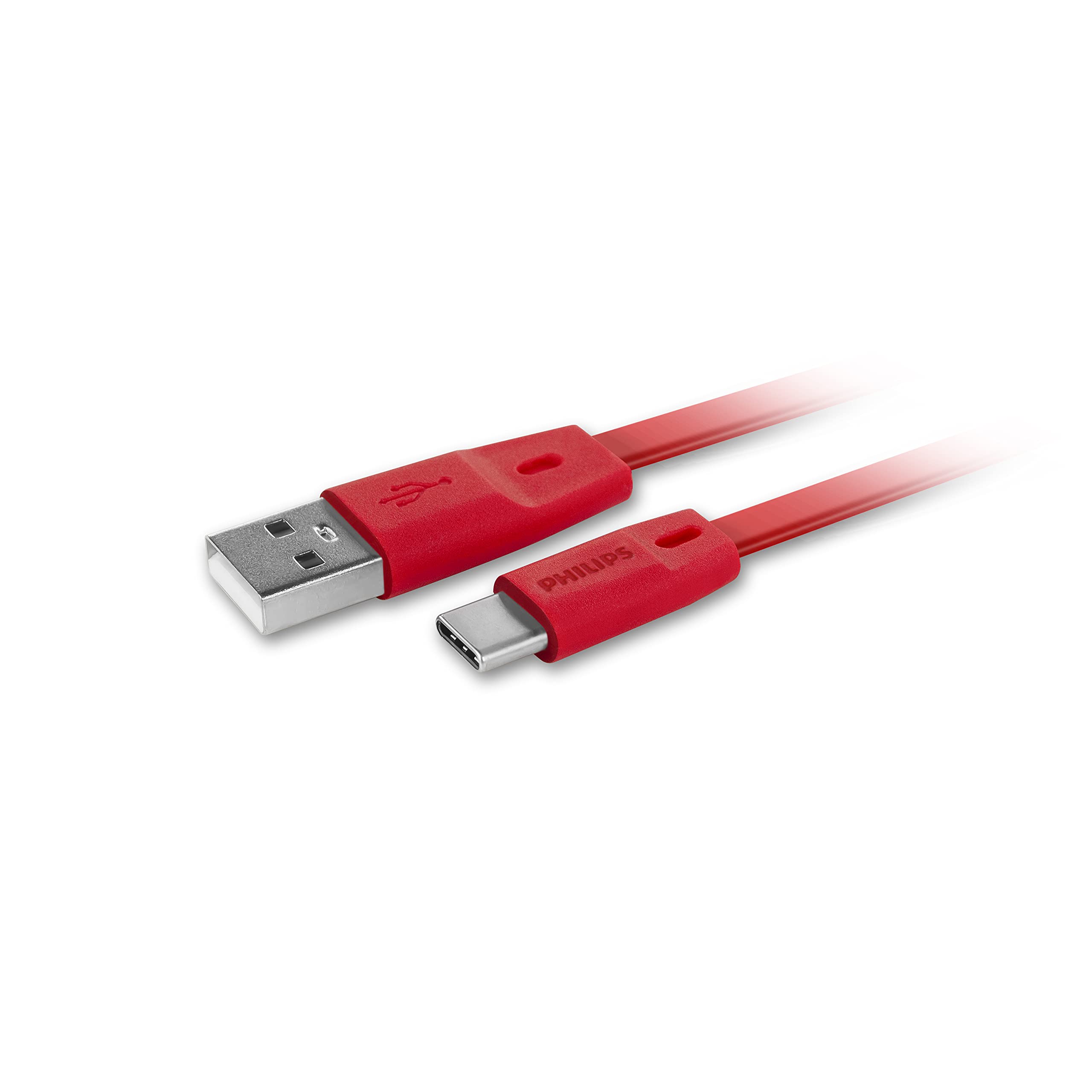 Philips USB - USB C Şarj Kablosu, 1.8 Metre, PVC, Kırmızı (DLC2529C)