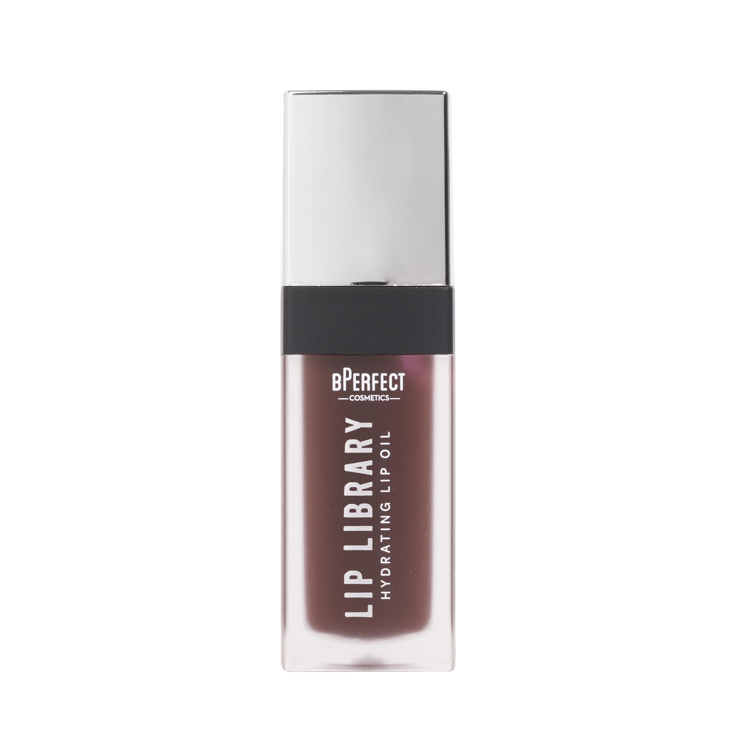 BPerfect Lip Library Lip Oil - Ultra-Shine Hydrating Lip Treatment with Jojoba & Coconut Oil, Shade Main Character (Sheer Deep Plum)