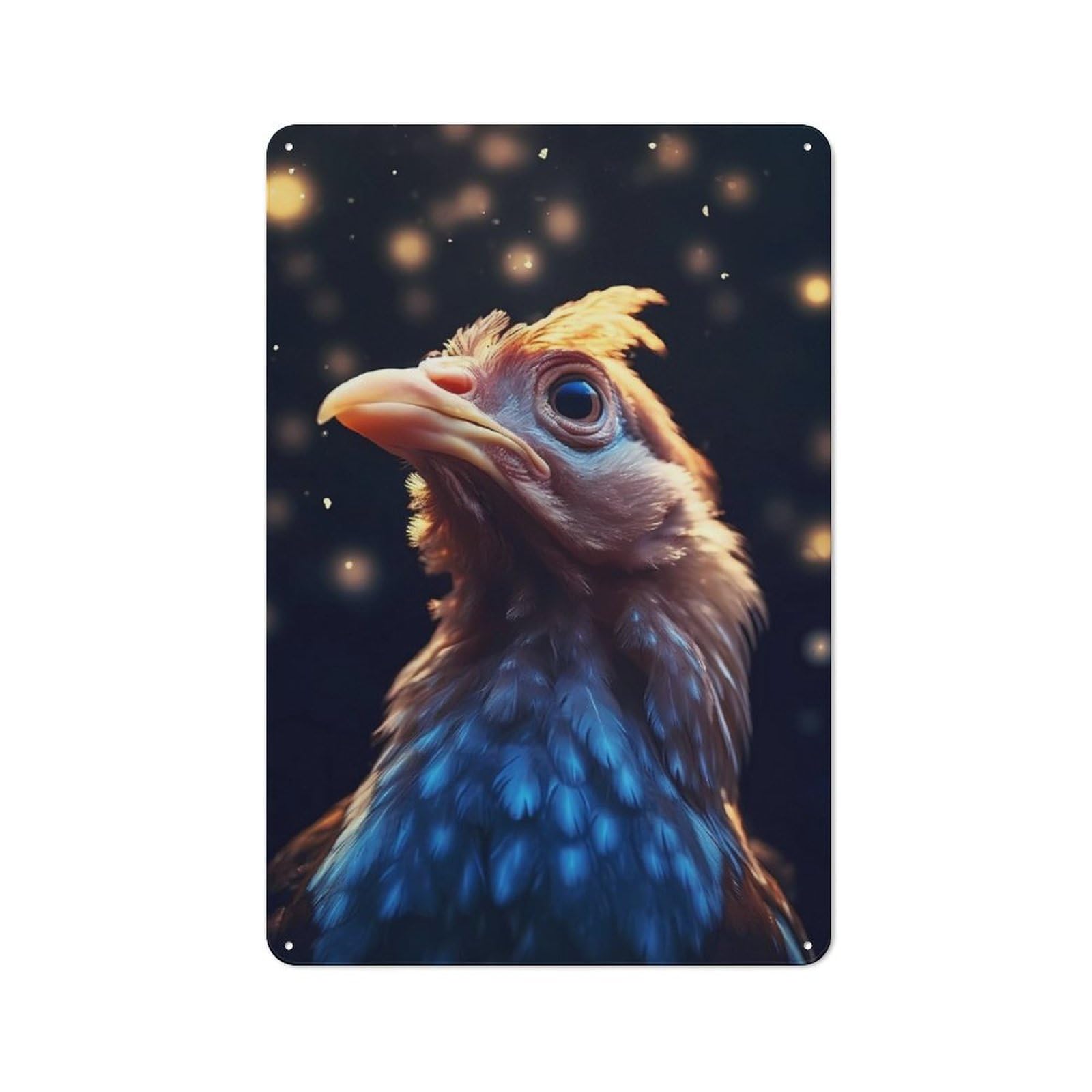 Junmoney Chicken Animals Rustic Metal Sign 30X20cm Featuring For Garage Wall, Suited To Garage Decor Collectors