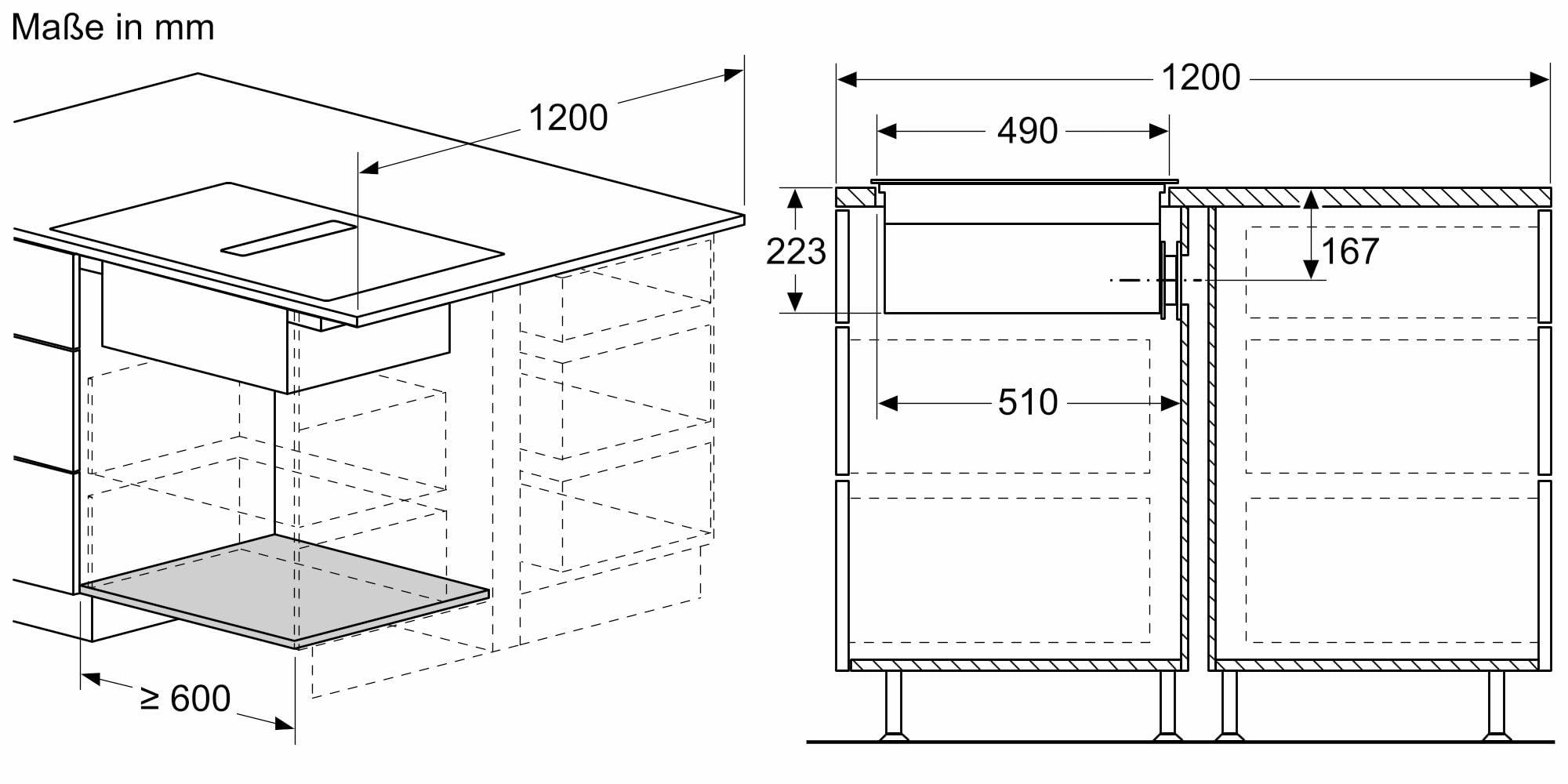 NEFF V58NHQ4L0 N 70 Induktionskochfeld mit integriertem Dunstabzug 80 cm Rahmenlos aufliegend