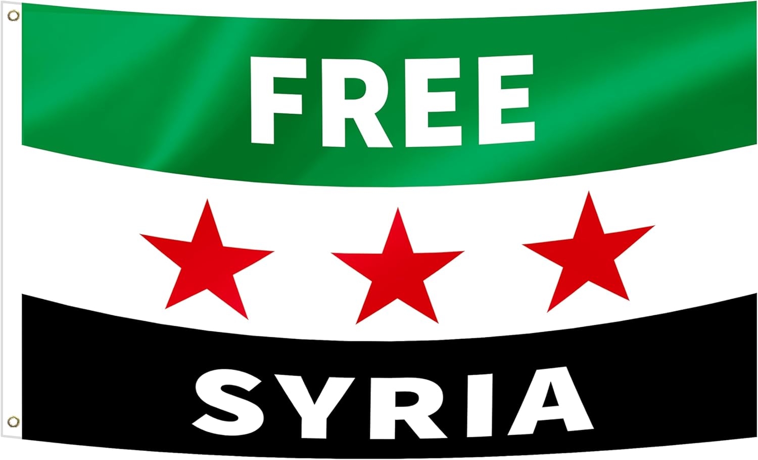 Free Syria Republic Flag 6x10FT Republic of Syria Syrian National Council Independence Flag Vivid Color Syrian Arab Flag with Grommets (Syria, 6x10ft)