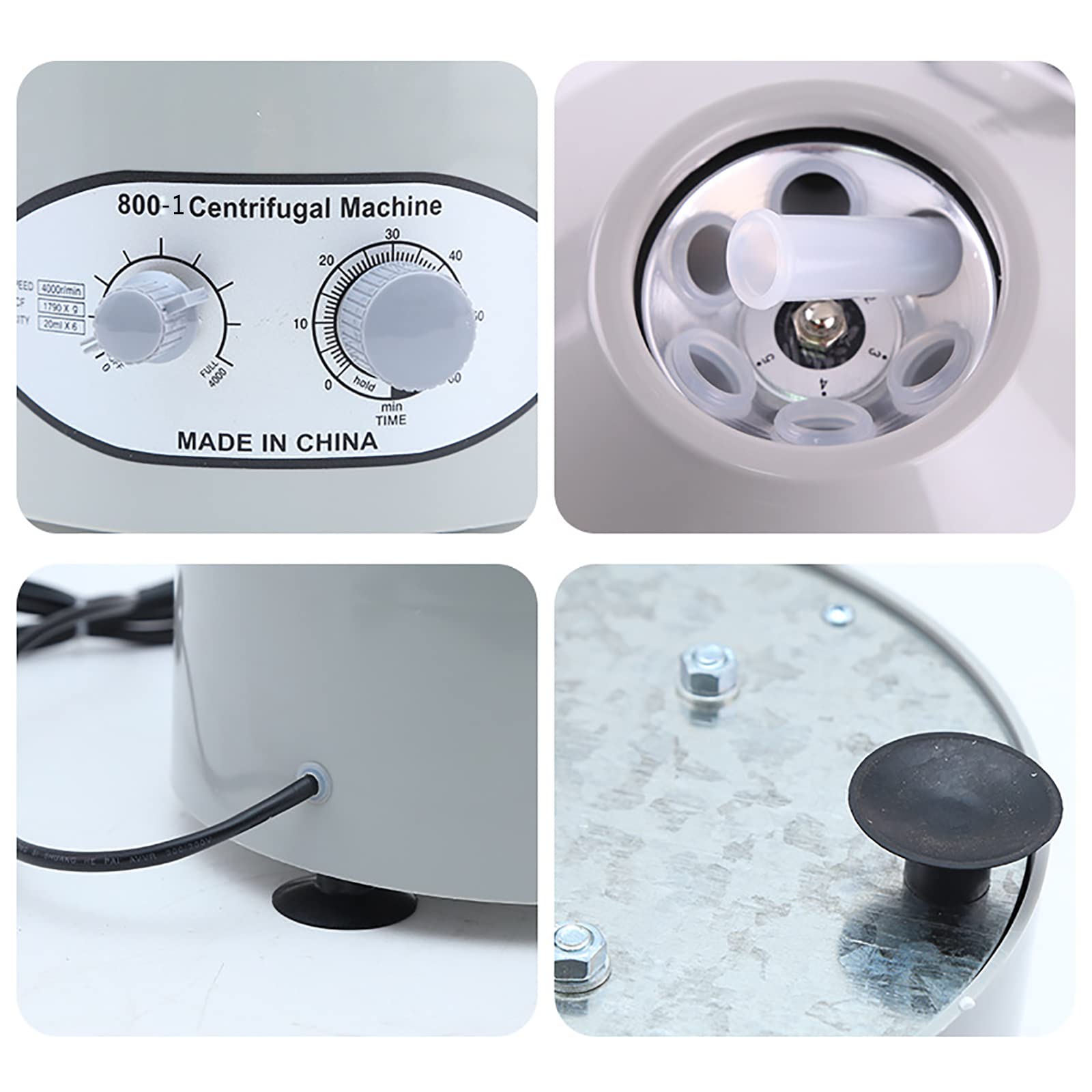 Centrifugeuses de Paillasse de Laboratoire, centrifugeuse électrique, avec minuterie et contrôle de la Vitesse, capacité 20 ML x 6, 4000 TR/Min, pour Cabinet médical, Plasma séparé