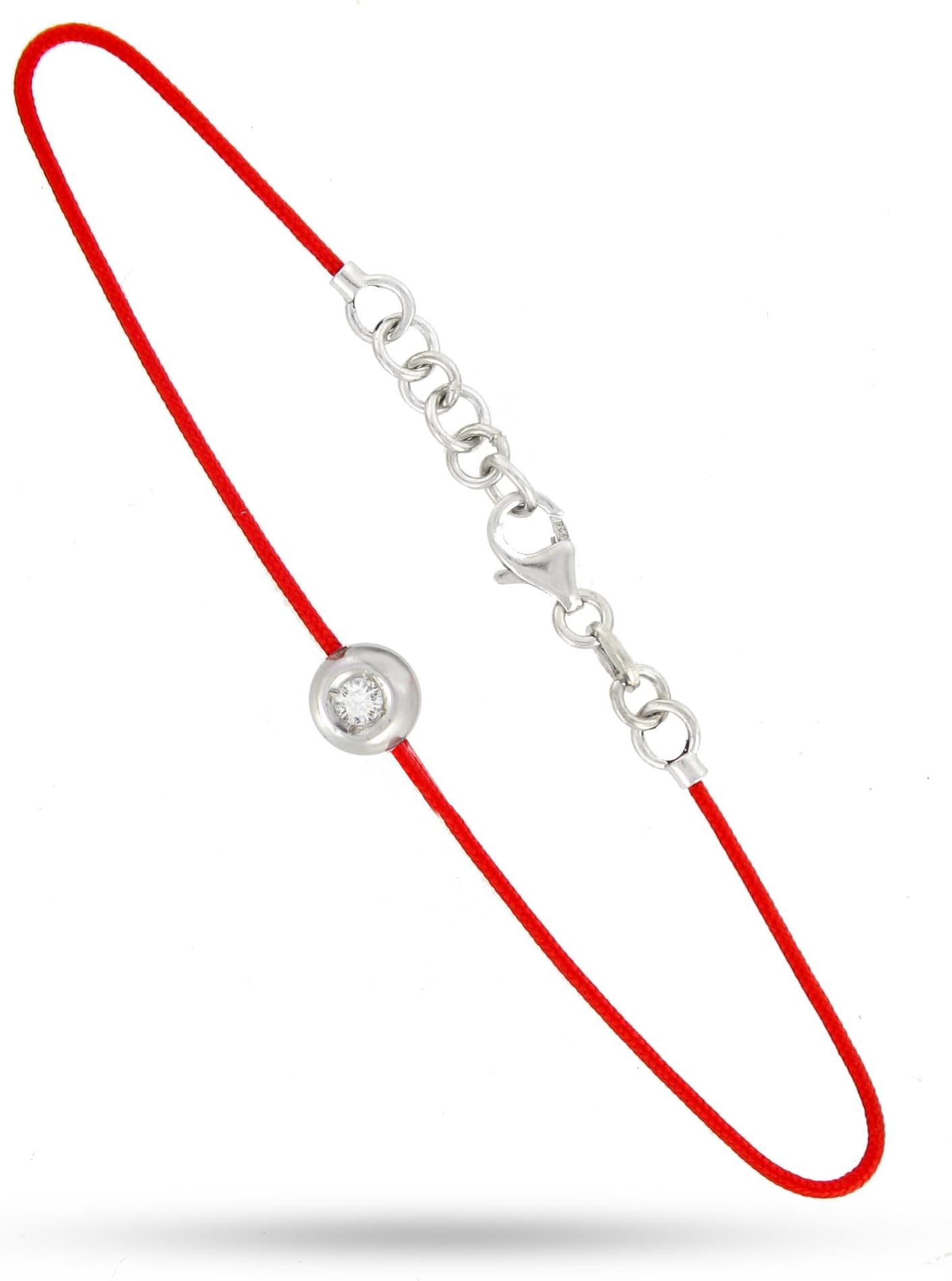 Tous mes bijoux CDMC104 Women's Round String Bracelet - 925/1000 Sterling Silver with 0.03-Carat Diamond - 17.5 cm