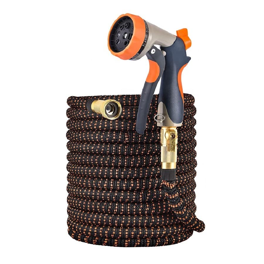 Tusino da Giardino espansibile 25 Piedi con 8 ugello di Funzione, Tubo in espansione più Forte, Tubo d'Acqua Super Flessibile con ugello in Ottone Solido da 3/4 "e Lattice Resistente