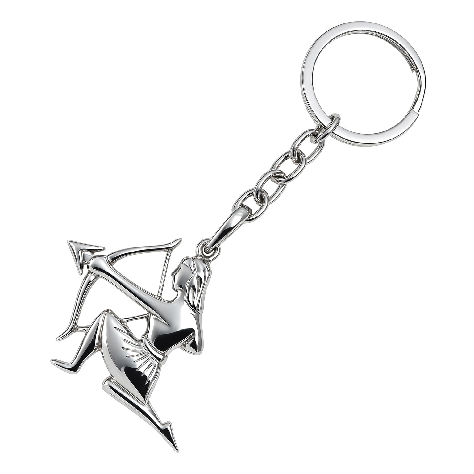 Portachiavi Argento Con Design Zodiaco Per Uomo Elegante