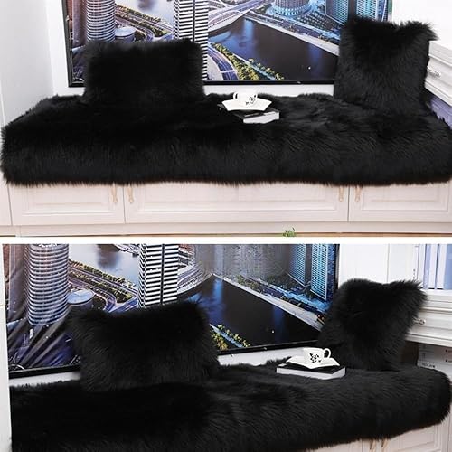 Miniatura 6 de Alfombrillas de felpa para asiento de ventana estilo bahía, fundas de sofá gruesas, fundas de asiento de banco de ventana, alfombras para sala de