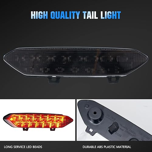 Miniatura 5 de A & UTV PRO Luz trasera LED para Yamaha Raptor 700R 700 YFZ450R Accesorios 2008-2020, luz de freno trasera ahumada 3 luz para Yamaha Raptor YFZ 450X