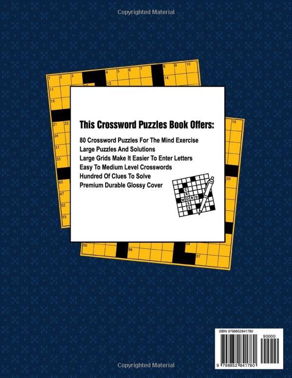 Miniatura 2 de Ultimate Crossword Puzzle Book For Adults - Easy to Medium Level with Solutions Delight Your Brain with Accessible and Entertaining Cross word