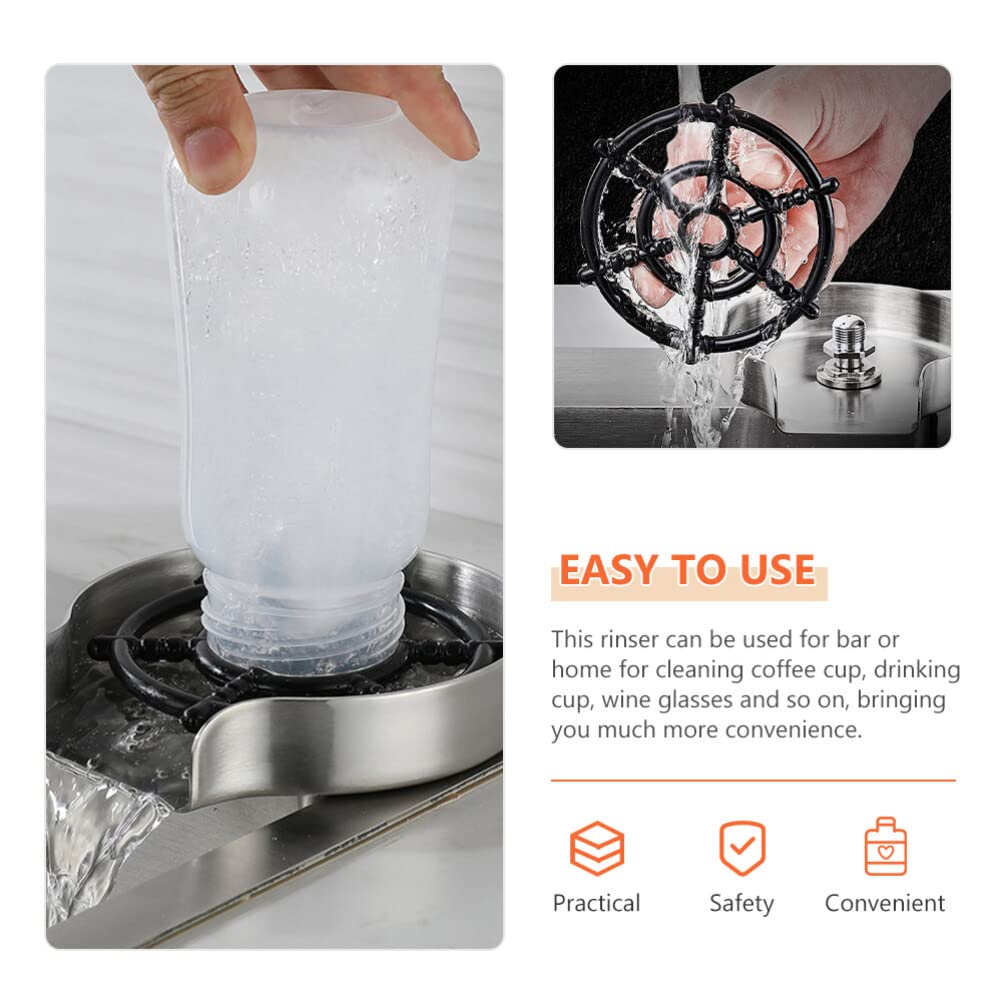 DOITOOL Grifo de vidrio para fregadero, lavadora de botellas, lavadora de tazas de alta presión, accesorios de bar, enjuaga los residuos en segundos para fregadero de cocina