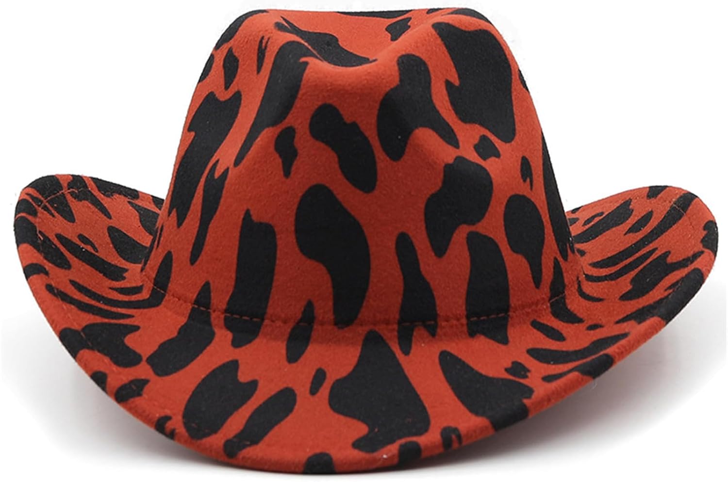 Hat with Cow Print Pattern for Woman Western Model Show Felt Adult Men Hats for Women Hats for Party