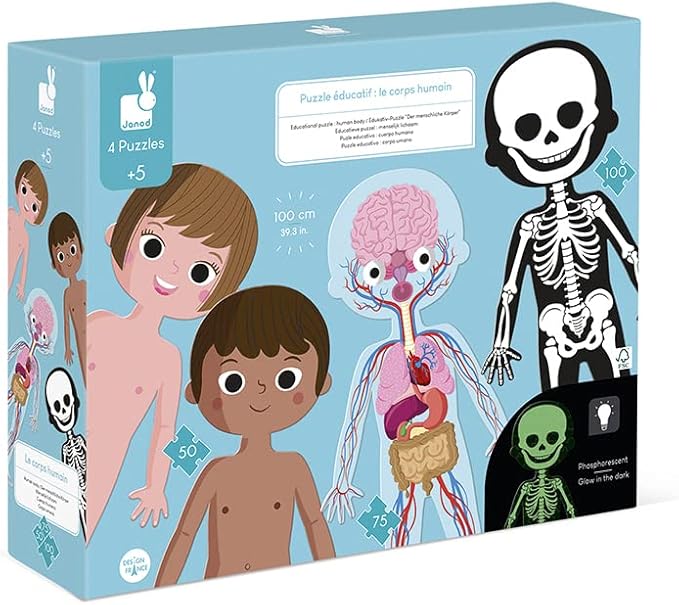 Janod 4Puzzle Educational Human Body Floor Puzzle in 50