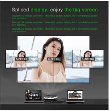 LED Video Wall Controller, 2X2 Video Image Processor, 1080P 60HZ Screen Splicing, /DVI Input 4 Output with Remote Control(US)