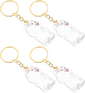 4pcs Dog Shaped Keepsake Box Keychain for Pet Hair Memorial Pendant | Abs Construction, Daily Use and Travel, Portable Storage Solution