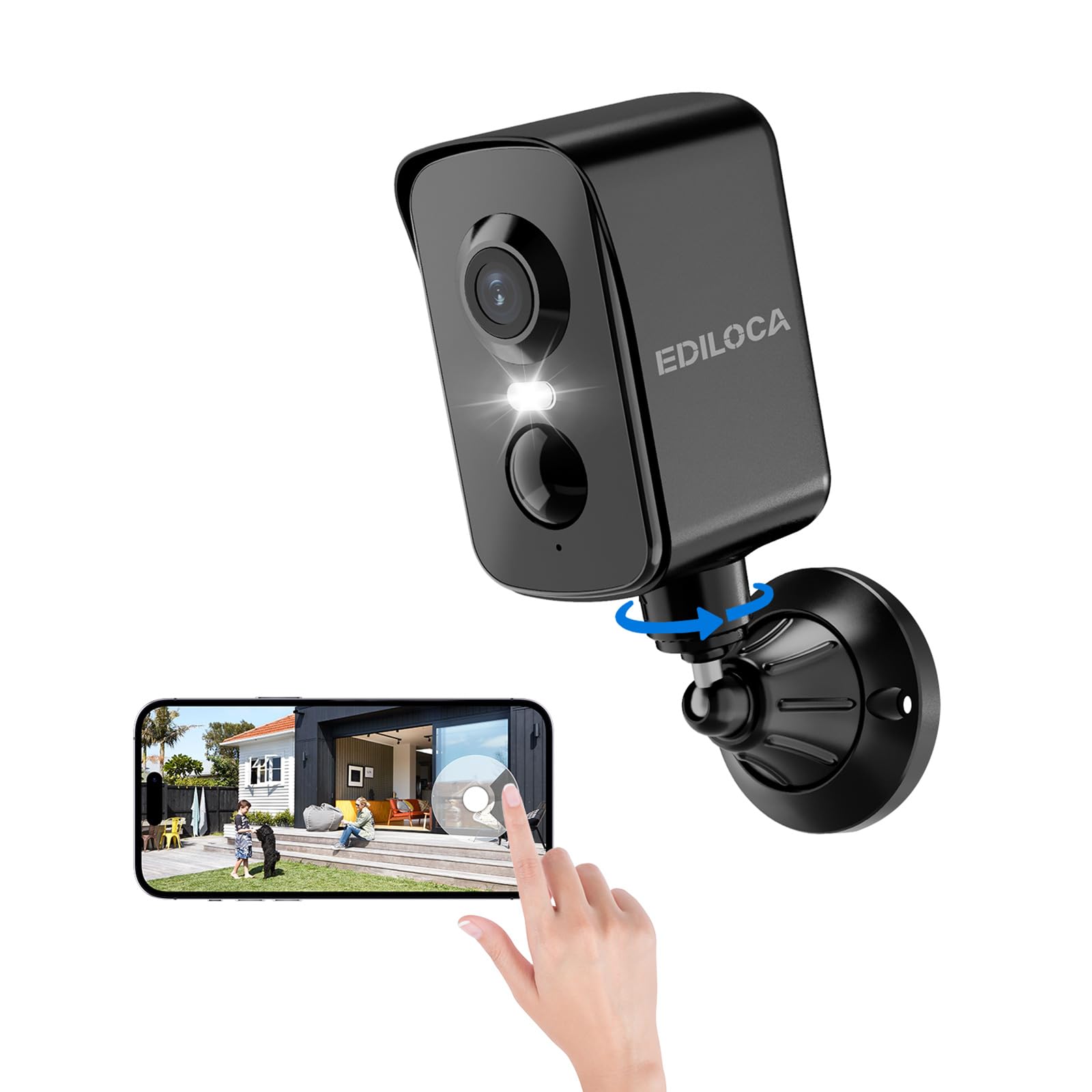 Amazon.co.jp: Ediloca 防犯カメラ 屋外 屋内 100%ワイヤレス 2K 300万