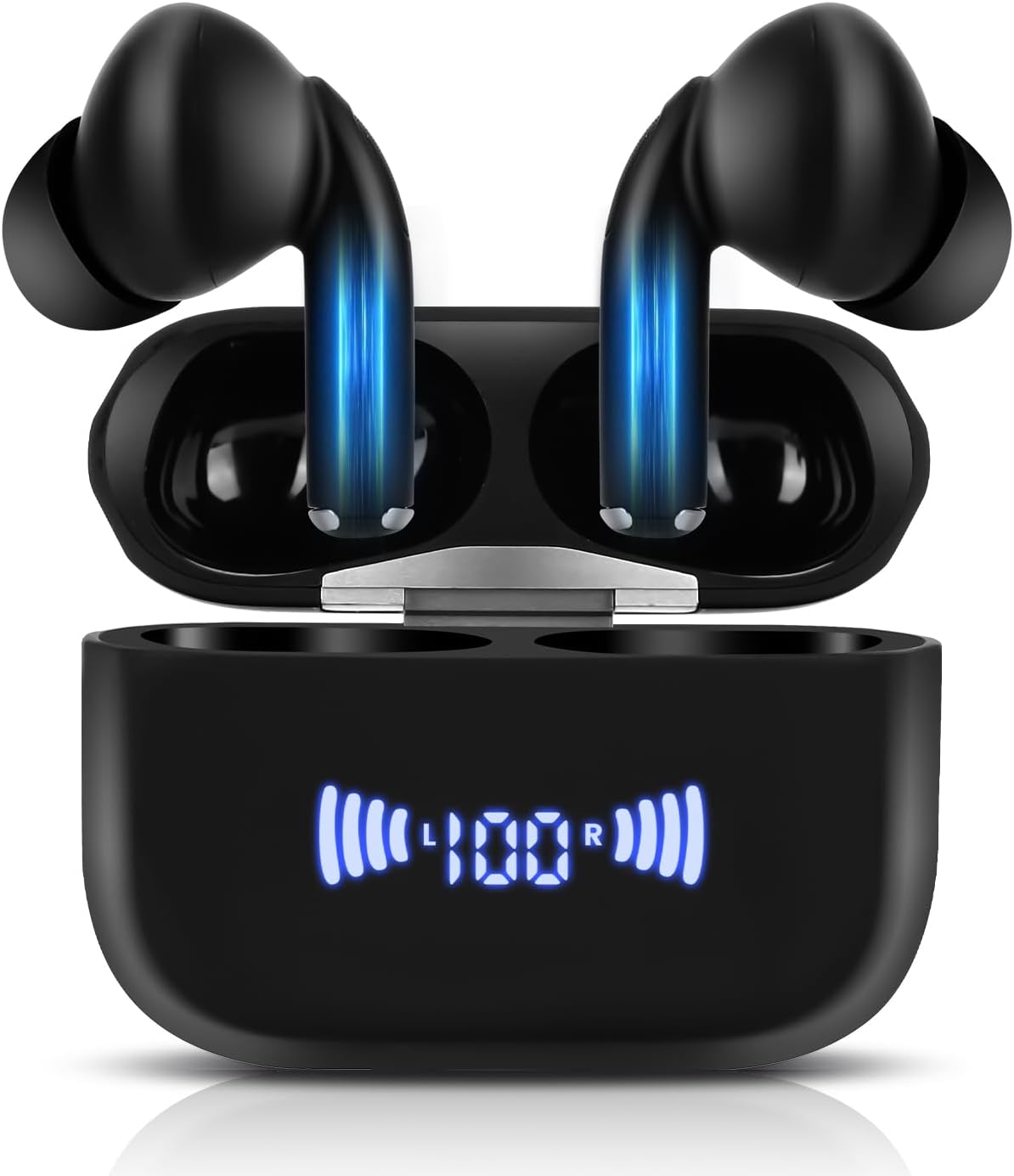 Wireless Earbuds Bluetooth 5.3 Headphones,Stereo Sound Ear Buds with ENC Call Noise Cancelling Mic,48H Playtime LED Display Earphones for Phones Pad Laptop Computer