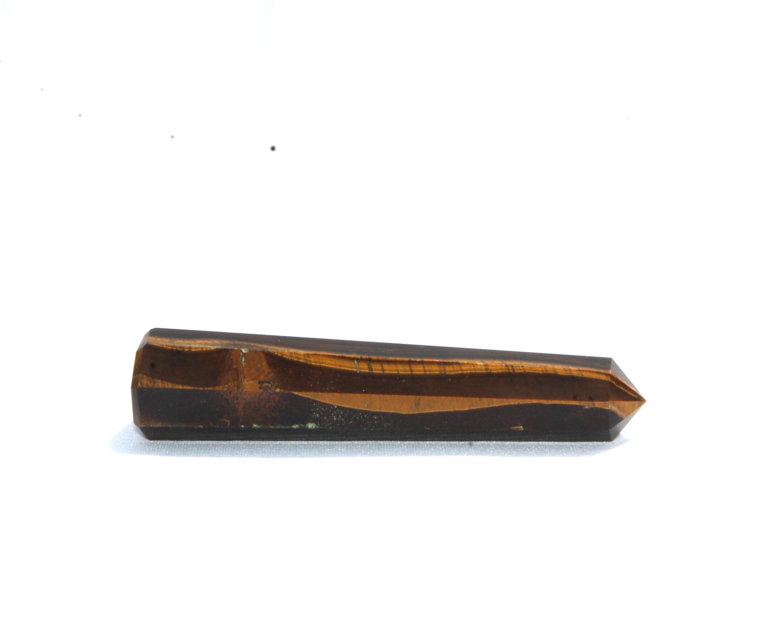 Jet International Genuine Tiger Eye Obelisk Tower Jumbo 8 Facet Aura Rock Crystal Natural Polished Earth Spirit Balance Point Gemstone Spiritual Chakra Balancing Psychic Gift Therapy Massage Healing - Image 3