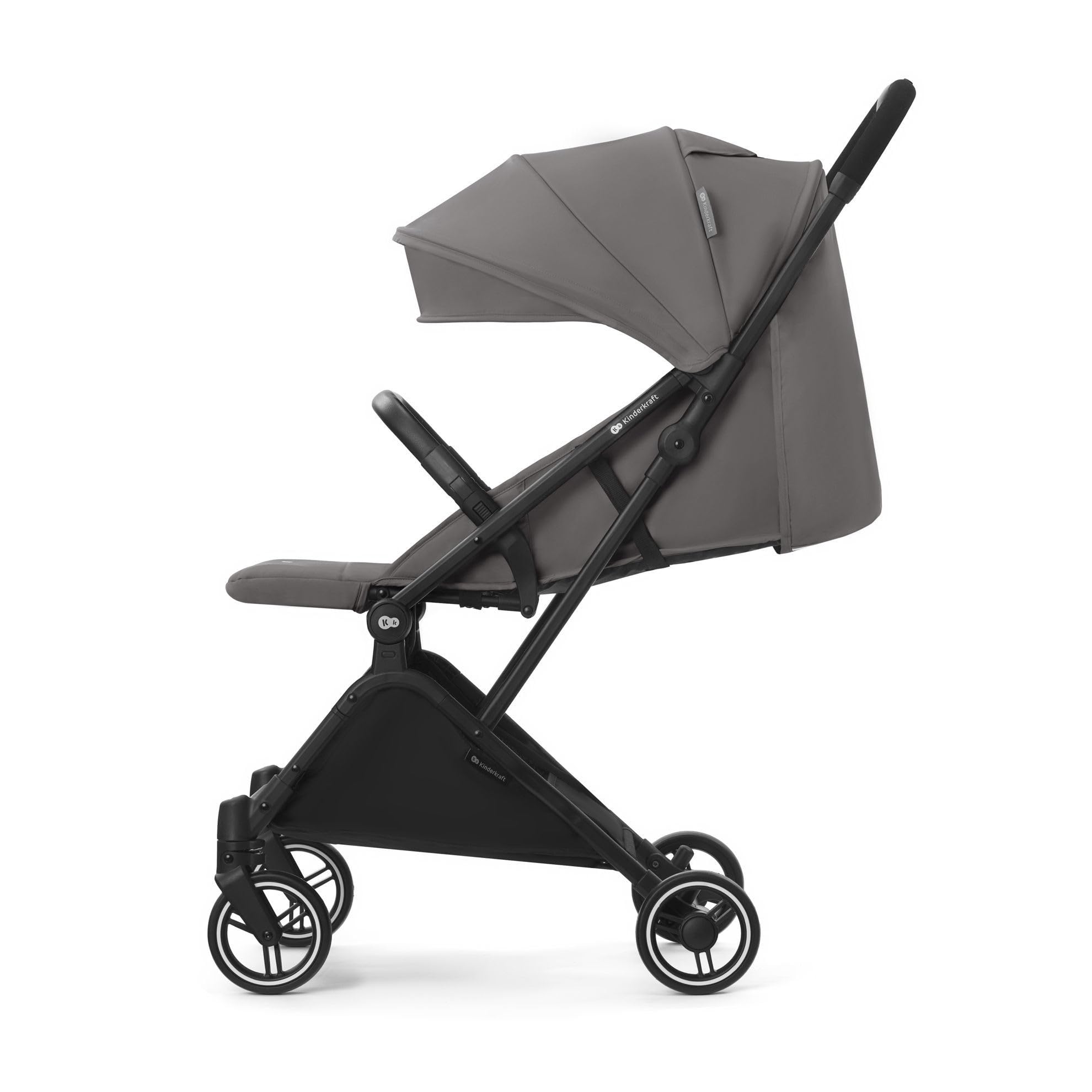 kk Kinderkraft INDY2 Passeggino leggero pieghevole da Viaggio, Compatto, Cappottina impermeabile filtro UPF 50+, Maneggevole, Posizione Nanna, Facile da trasportare, Grigio