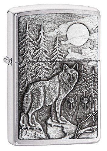 Zippo encendedor con grabado personalizado Brushed Chrome miniatura 1