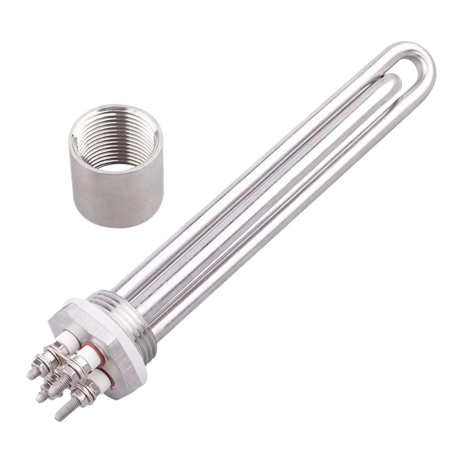 12V Heizelement Immersion Wasser 1 Zoll BSP DN25 100W 200W 300W 400W 600W Elektrische Solar Rohr Heizung Waschmaschine Ersatzteile(With locknut,12V 600w)