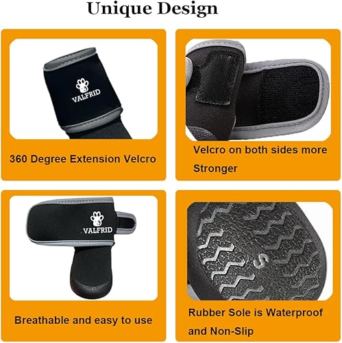 Miniatura 4 de Zapatos para perro, botas de lluvia impermeables para invierno y días nevados, pavimento caliente de verano, botines para perros pequeños, medianos