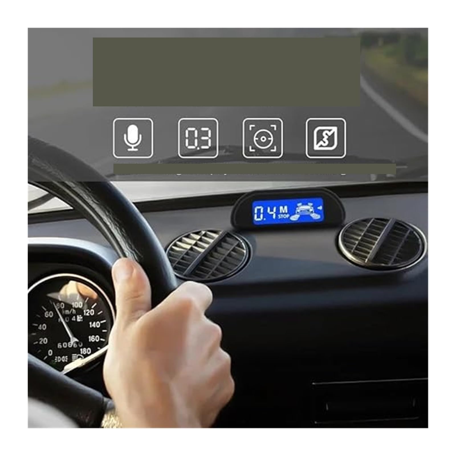 Sensor De Aparcami Kit Sensor Aparcamiento Radar Marcha Atrás Trasero Coche Monitor Parktronic 22 Mm 4 Detectores Pantalla Retroiluminada(Rojo)
