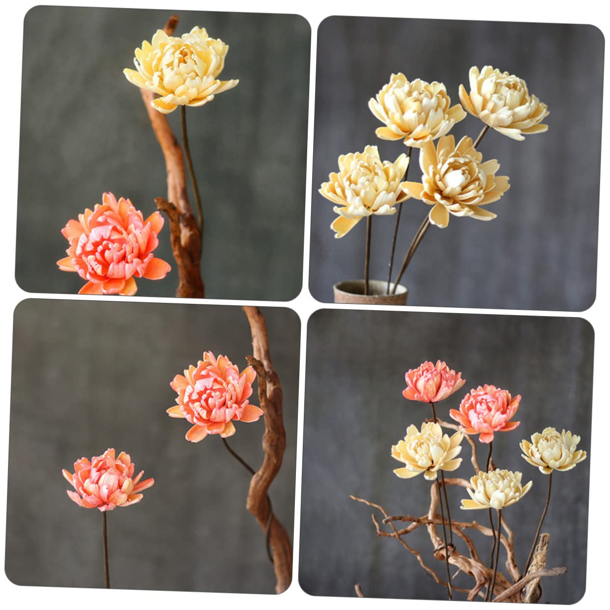Cabilock Lot de 2 Mini Bouquets de Fleurs Artificielles Séchées Naturelles Décoration pour La Maison Un Mariage
