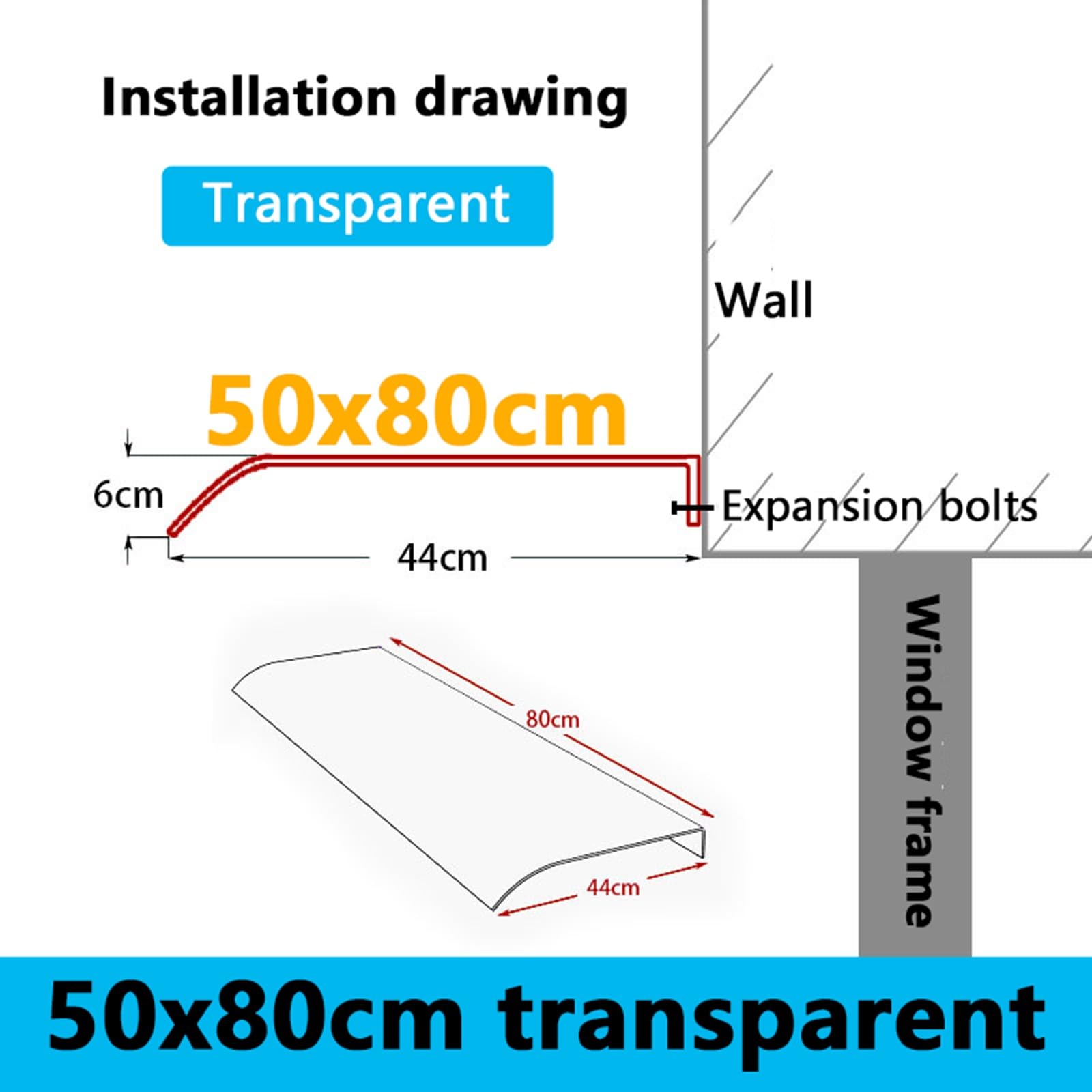 Copertura in policarbonato per inverter So e batteria, protezione resistente alle intemperie (50 x 80 cm)