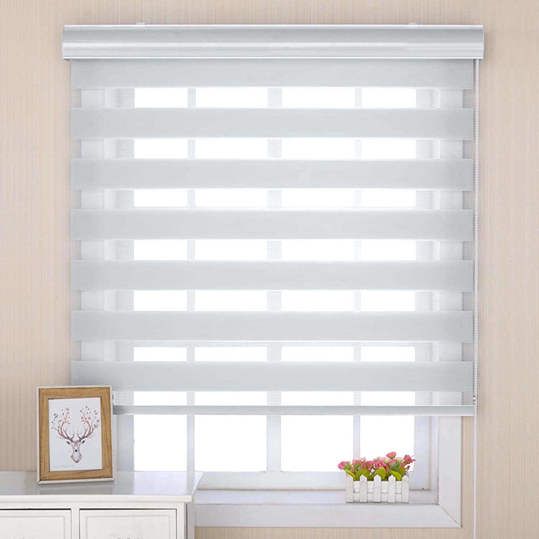 Plissee 55x200 cm Hellgrau Sonnenschutz Sonnenschutz für Badezimmer/Büro lichtdurchlässig verschiedene stilvolle Fensterbehandlung