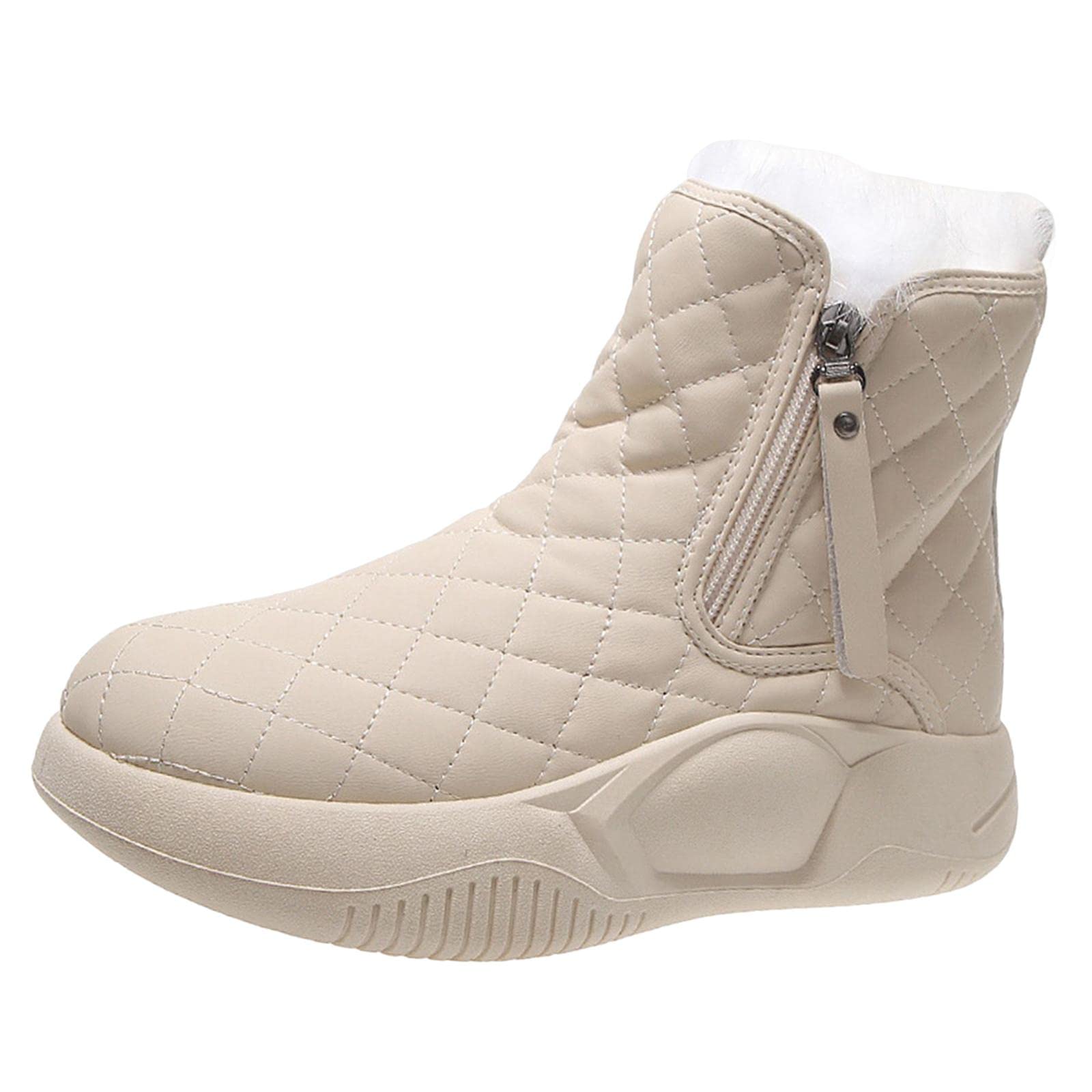 LICHTS®Winter Snow Boots Warm Lined Short Boots Fashion for Trekking Hiker Winter 37 Beige