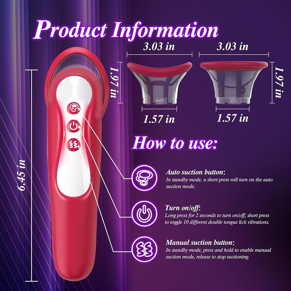 Vibration für frauen Klitoris saugender Vibrator Nippel Sexspielzeug Nippelmassagegerät Klitorisleckstimulator Nippelspielzeug Mit 10 Zungenlecken und 2 Saugmodus, für die Frau