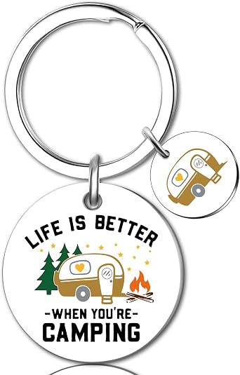 Camper Keychain Rv Decor Gifts for Rv Owners Happy Camper Decor Camping Accessories Camping Gifts for Women Men Cool Campers Stuff for Campers