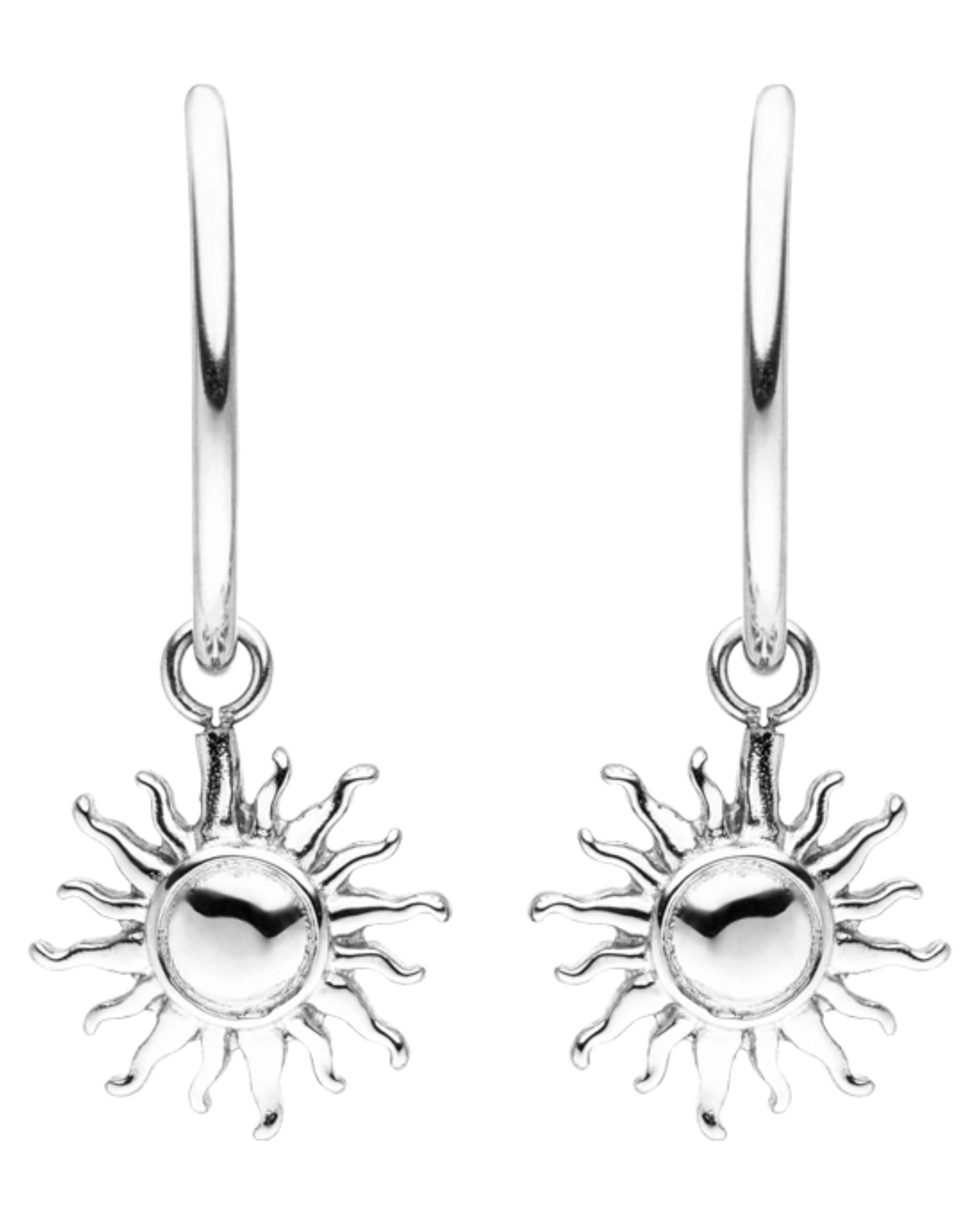 Purelei Sun Schmuckset – Halskette und Ohrringe aus Edelstahl (Silver) – Wasserfeste Sun Kette 50–55 cm und Sun Ohrringe – 2-teiliges Schmuckset