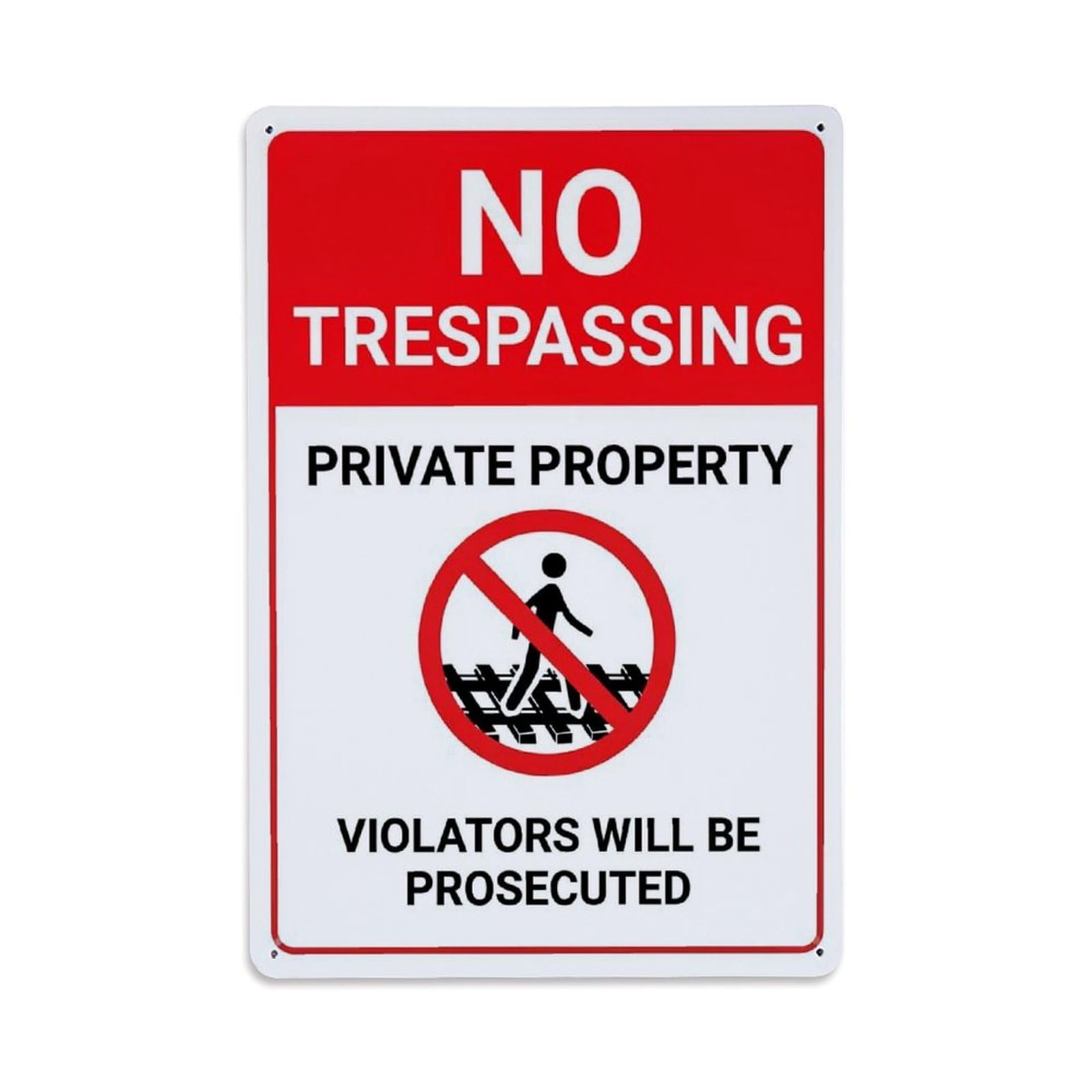 Jdfenggu Vintage No Trespassing Private Property Sign Retro Metal Tin Sign, Decor Art Poster For Bar, Home, Man Cave, Kitchen, Laundry Room Gift 8X12inch
