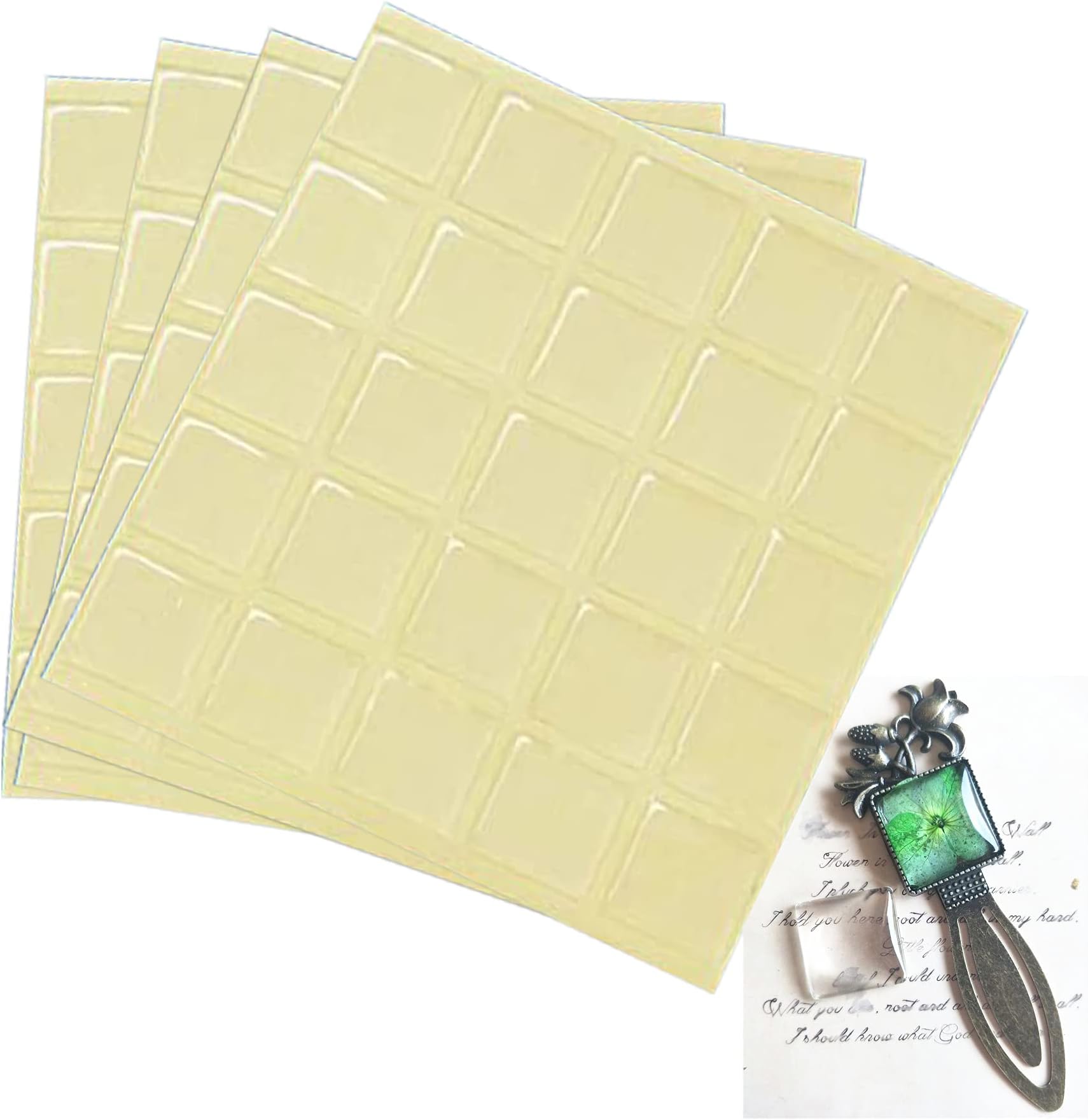 Smart 100 Piece Square Epoxy Stickers 1 Inch for Collage Pendants and Bracelets Tile