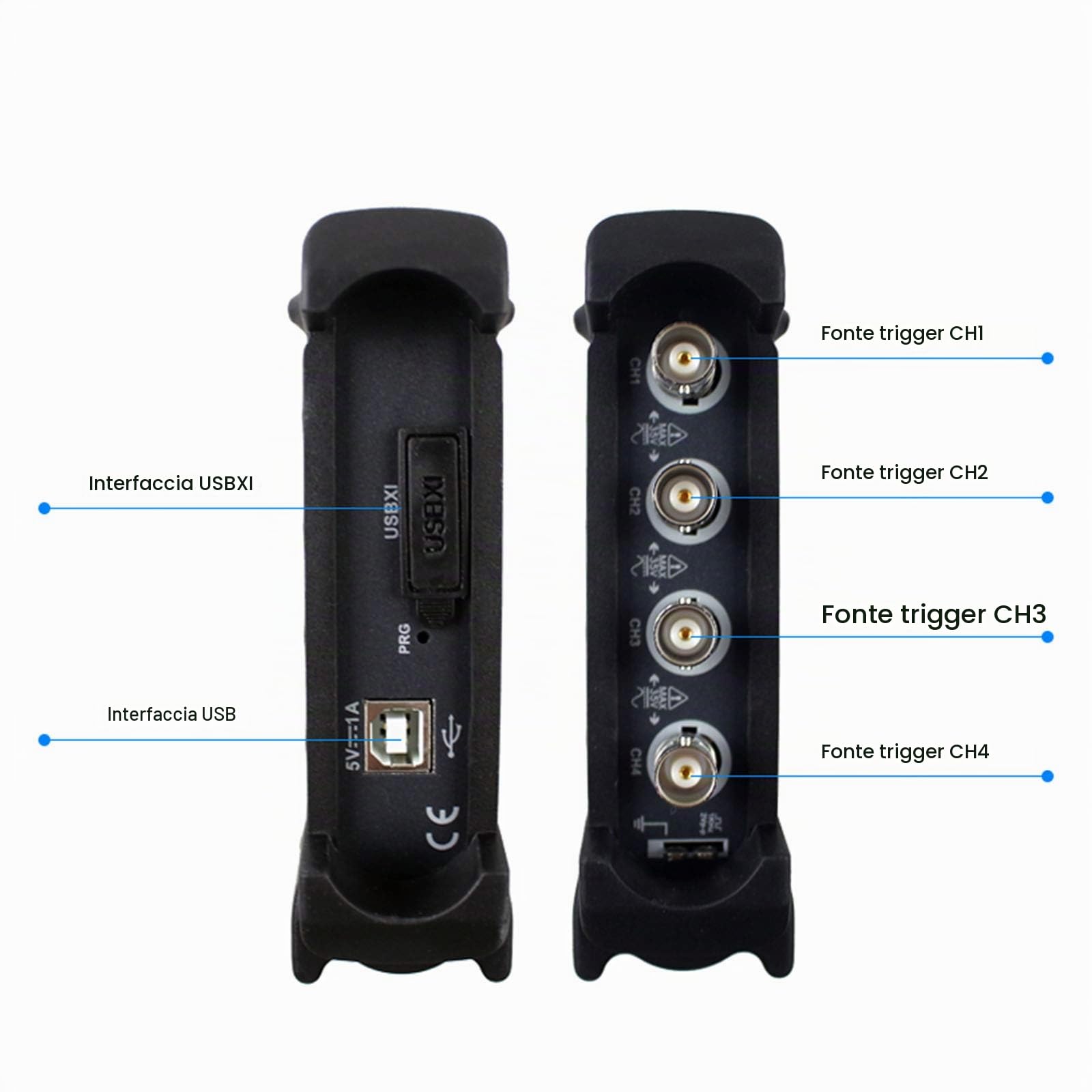 Hantek 6074be - Oscilloscopio diagnostico USB compatibile con PC, a 4 canali, 70 MHz, per settore automobilistico