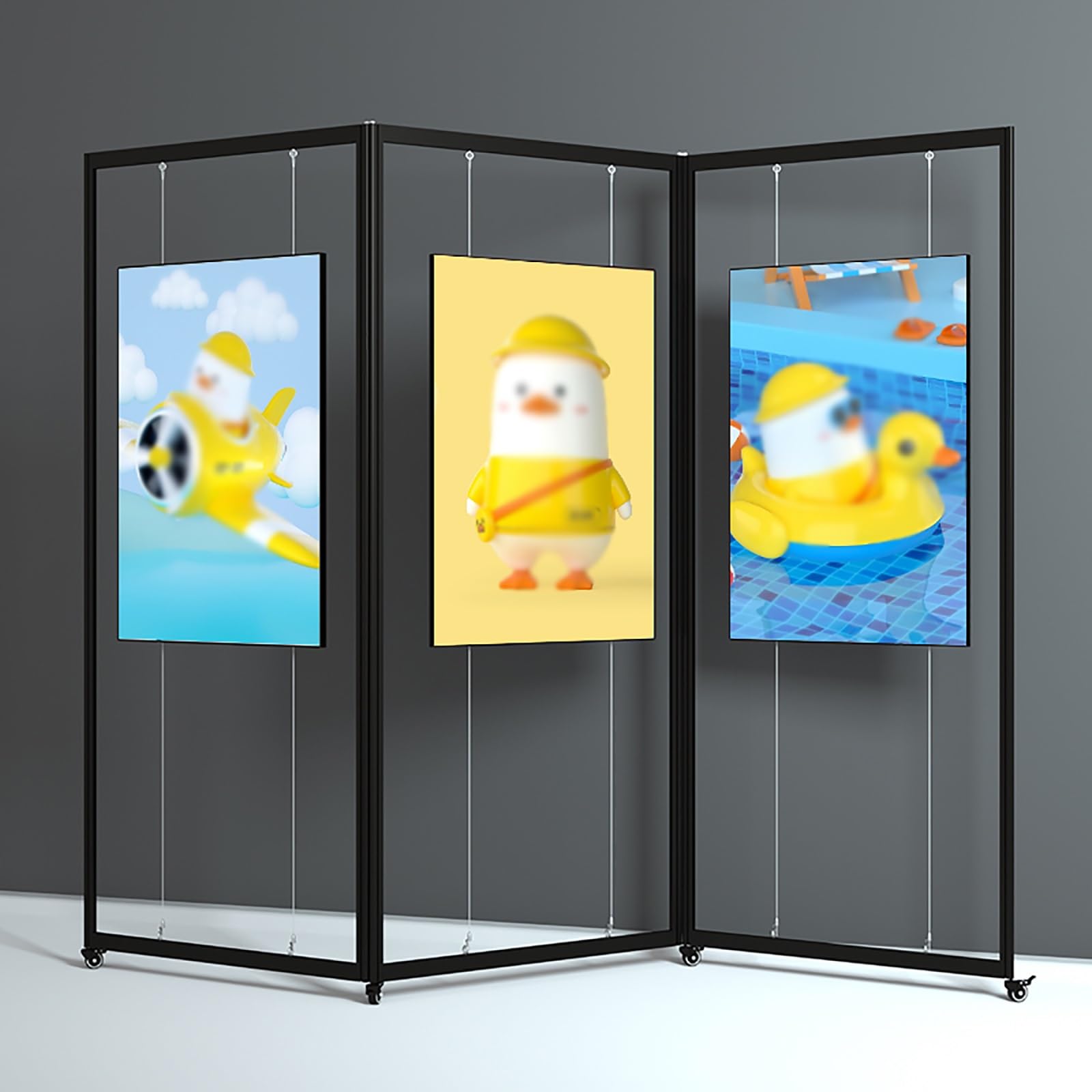 Składana i mobilna ekspozycja malarska, stojak na plakaty artystyczne, wolnostojąca metalowa półka reklamowa do fotografii, wstępnie (3 sztuki-120 x 220 cm/47,2 x 86,6 cala)