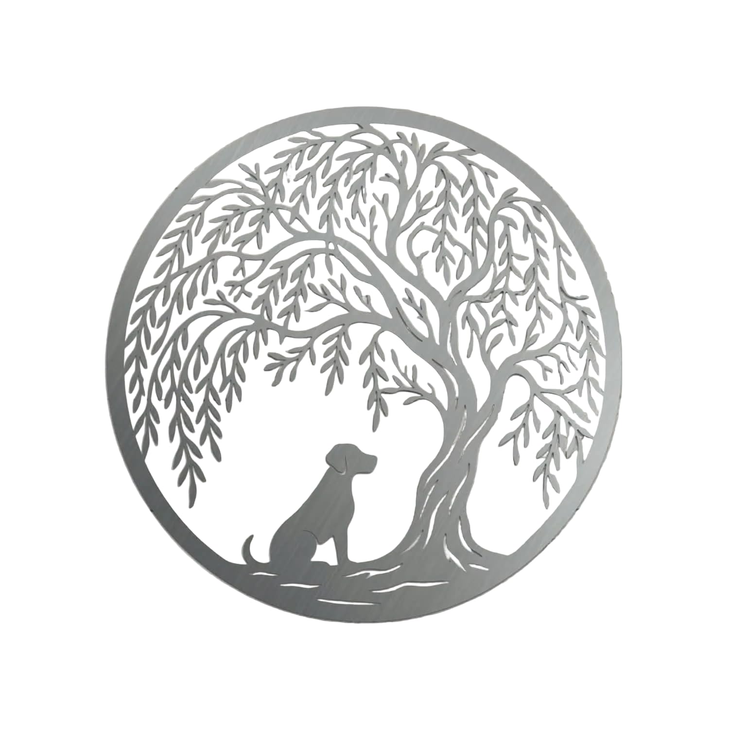 Image Industry Dog Willow Tree Steel Garden Sculpture Memorial Garden Art
