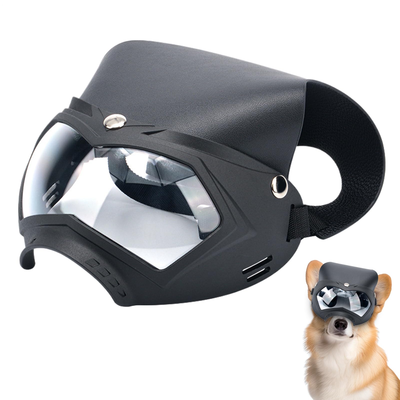Lunettes de soleil pour grands chiens et chiots avec casque antichoc réglable