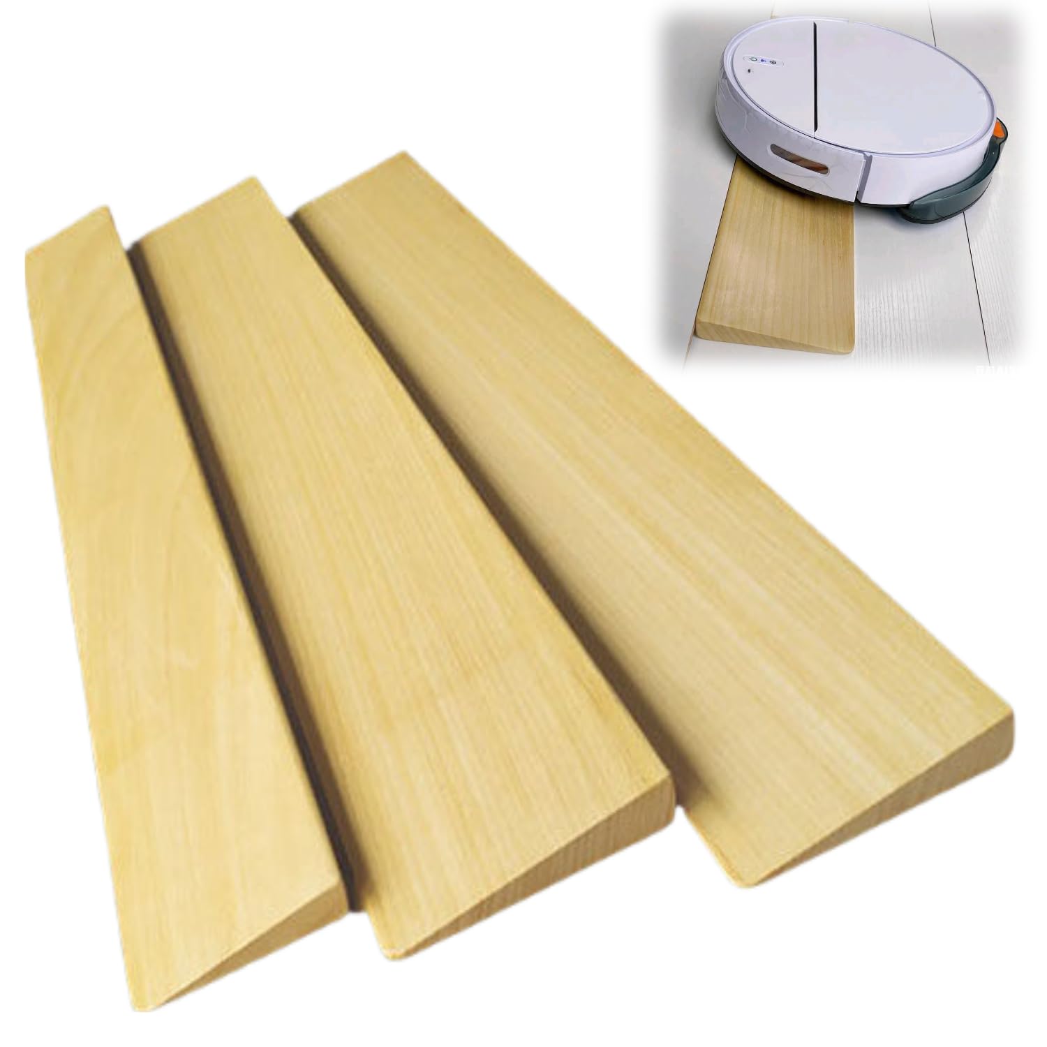 Rampe de seuil de porte en bois massif - Rampe de seuil de porte légère en différentes tailles - Rampe idéale pour les robots aspirateurs et plusieurs domaines d'application (70 x 8 x 1,5)