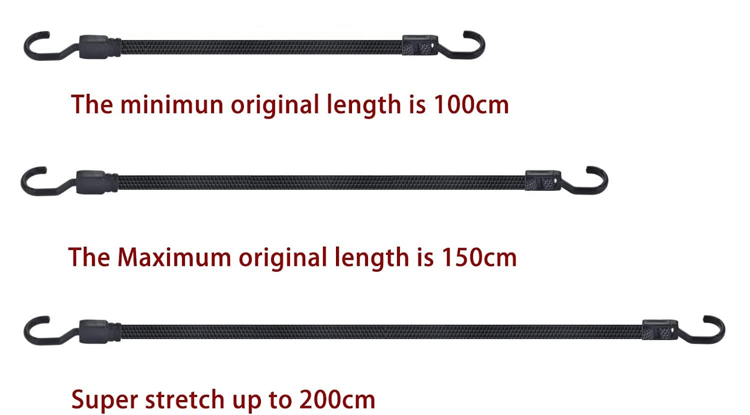 Lot De 4 Tendeurs Plats Noirs Très Résistants De 50,8 Cm Avec