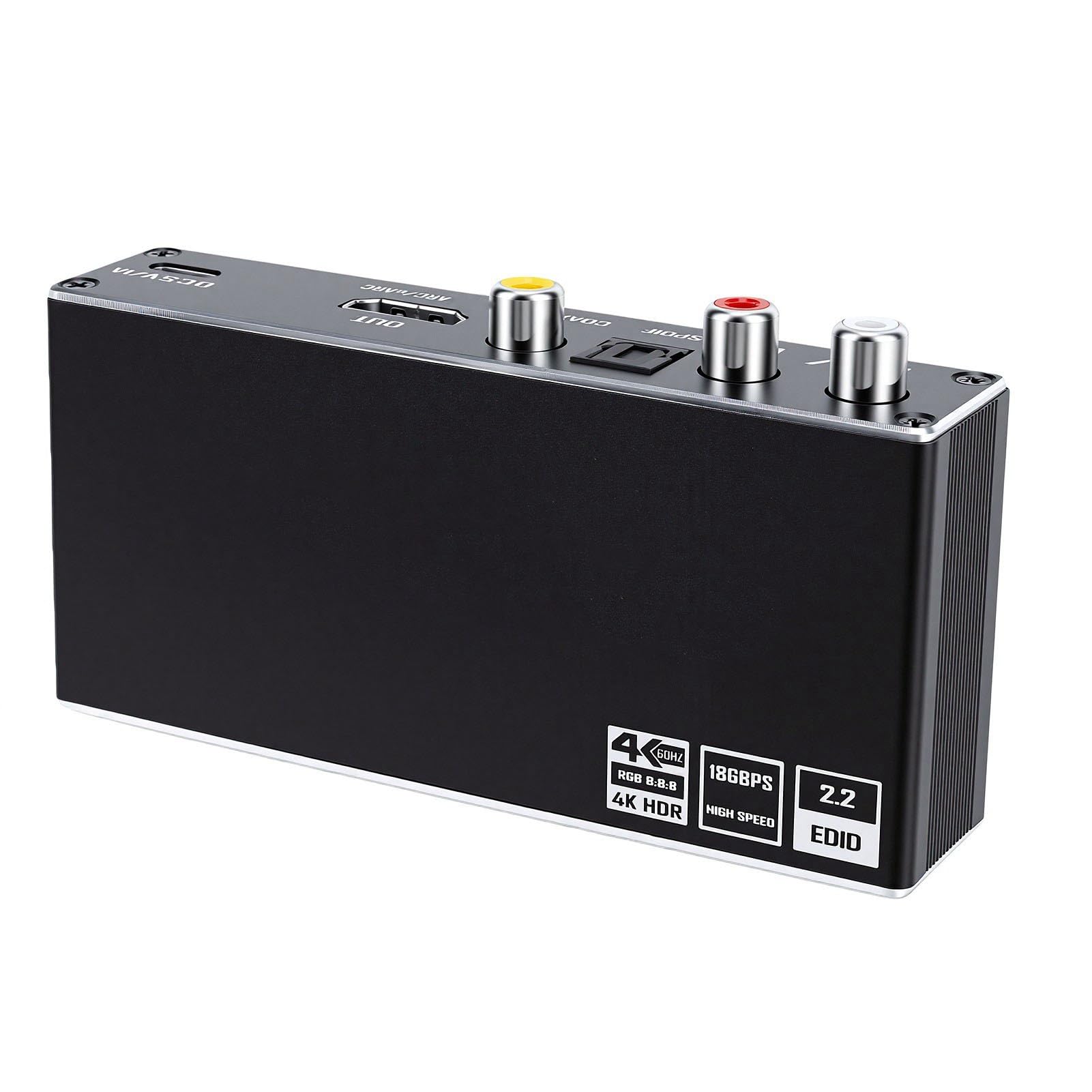 Fockety Switcher HDMI 2 In 1 Out Estrattore Audio ARC 4k 60Hz
