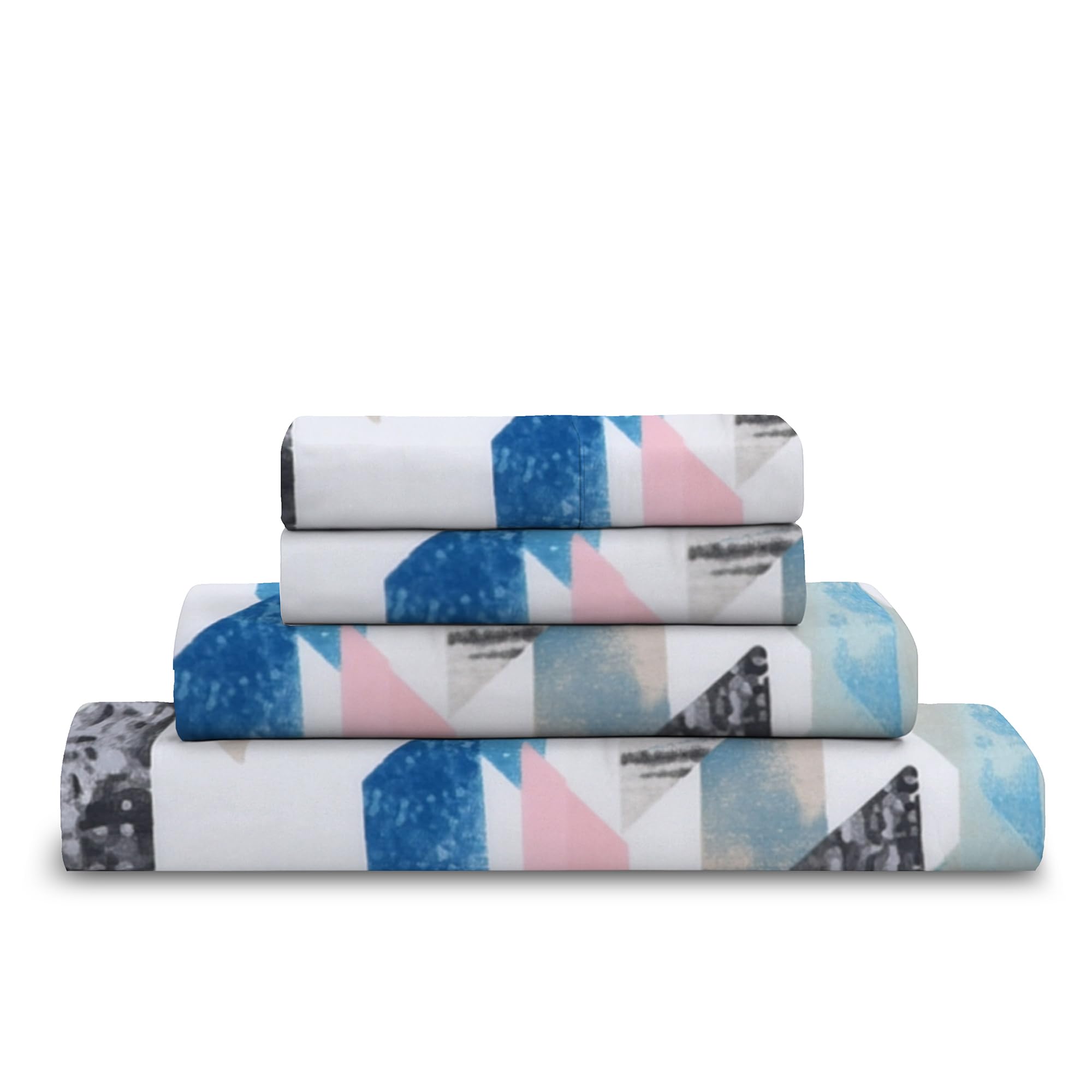 RAYBedding 4PC Floral Printed Bed Sheet Set Double – Soft Luxury Printed Double Bed Sheets with Fitted Sheet, Flat Sheet & 2 Pillowcases – Floral Bedding Set — image 1