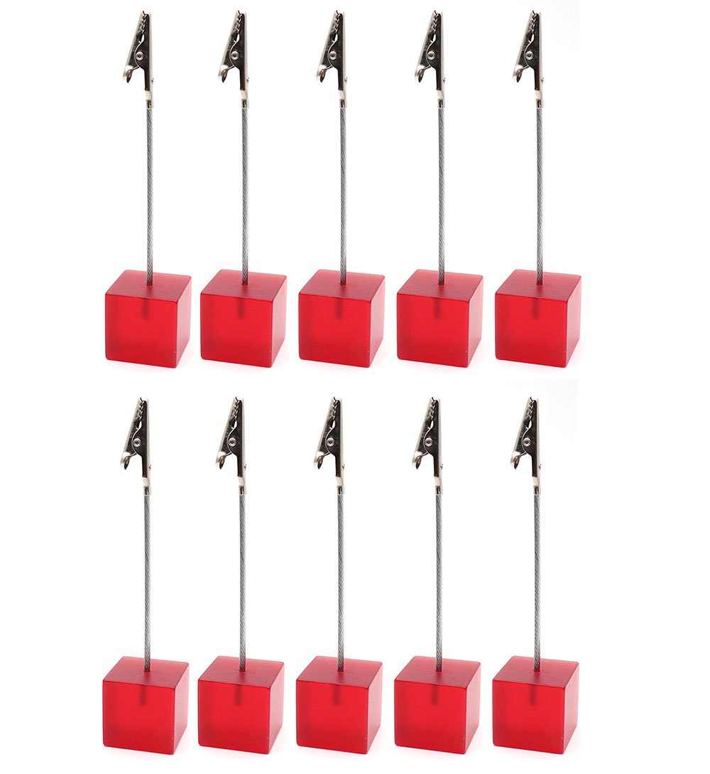 Gersoniel 20-Pack Black Cube Memo Clip Holders – Mini Table Photo & Card Stands With Alligator Clips