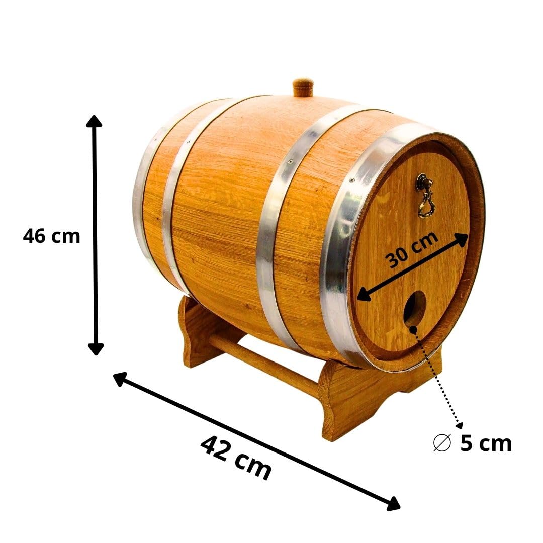 Tonneau en Chêne Bag in Box – Distributeur élégant pour Boissons, Fût en Chêne, Barrique en Bois