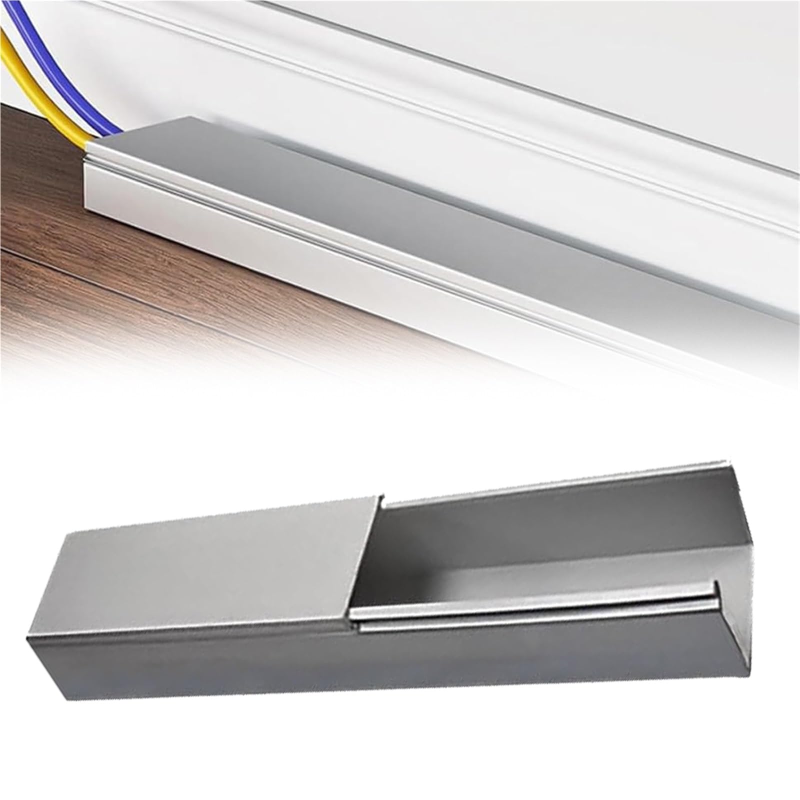 calpestabile passacavi Copricavi Per Pavimento In Acciaio Inox Da 50, 80, 100, 120, 150, 180 Cm, Canaline Per La Gestione Casa, Scuola, Ospedale, Protezione(L W H 180 x 4 x 2.5CM)